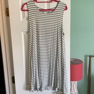 Black stripe swing dress